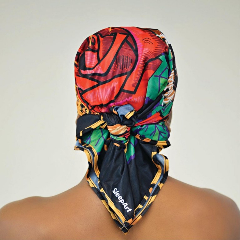 NEW Sleepart Satin Square Soft Shiny Hair Scarf Head Wrap Tiger Roses 2 Pack - Picture 6 of 6